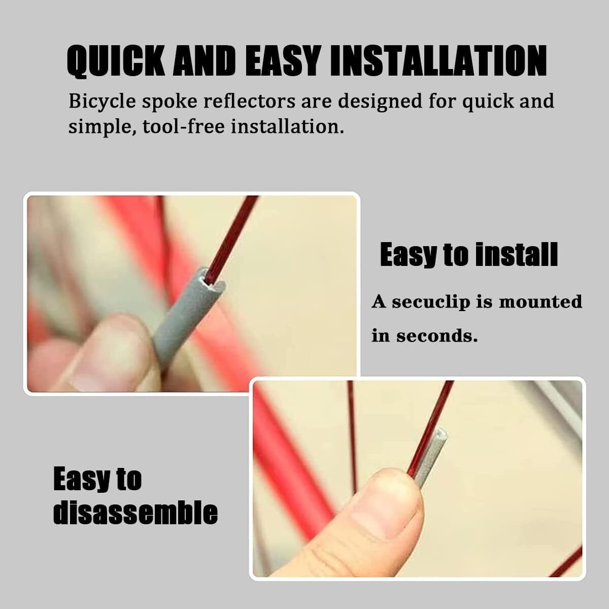 Bike Spoke Reflectors Set - 36 Waterproof 360° Visibility Bicycle Safety Accessories