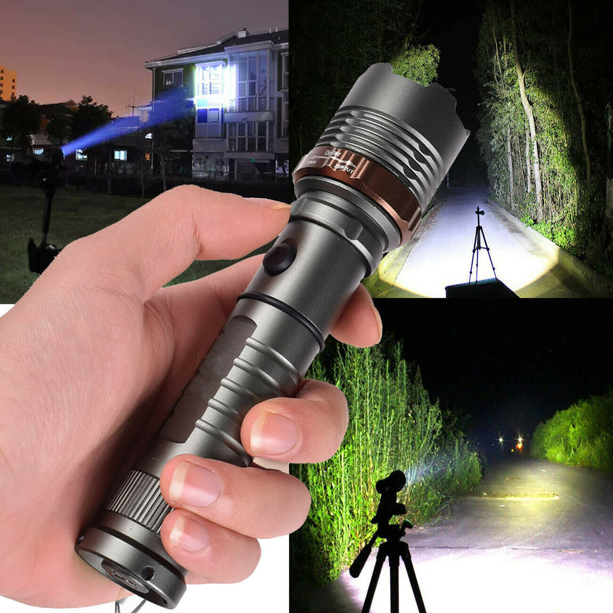 Rechargeable LED Tactical Flashlight with Zoom & Multiple Modes