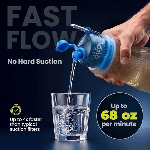 22oz Water Filter Bottle with Fast Flow Purification System - Moss