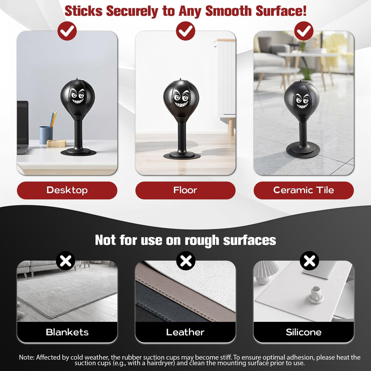 Desktop Punching Bag Stress Relief Toy with Suction Cup - Small Office Fitness
