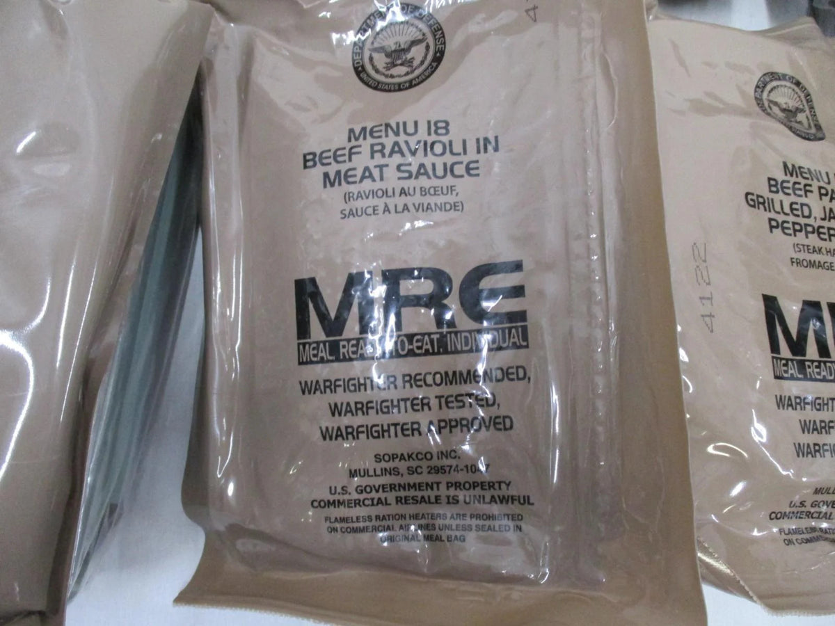 Genuine US Military MRE Meal - Ready-to-Eat, Shelf-Stable, Multiple Flavors
