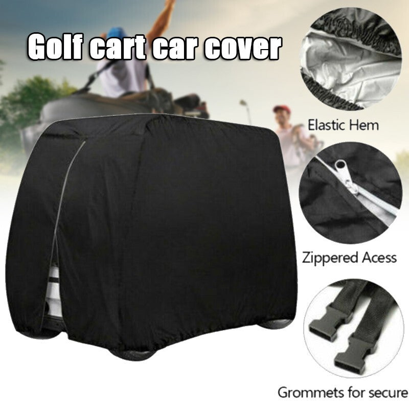 Waterproof 4-Passenger Golf Cart Cover for EZGO Club Car Yamaha Black