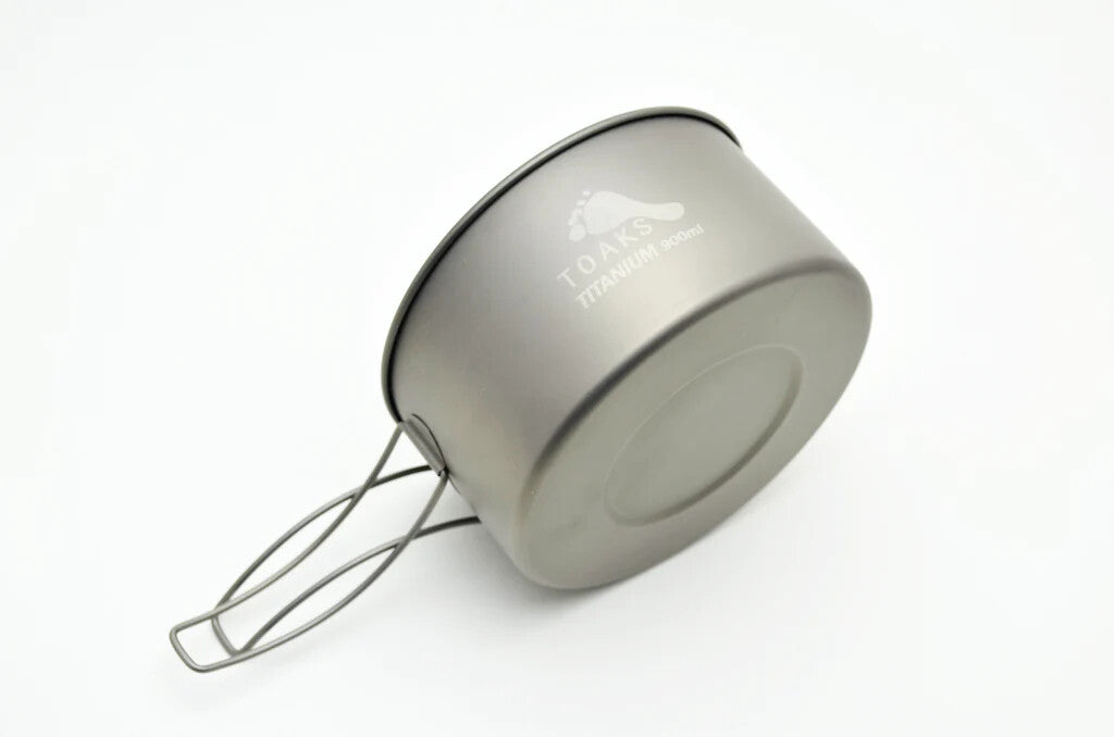 Titanium Camping Pot with Folding Handle - Lightweight Backpacking Cookware
