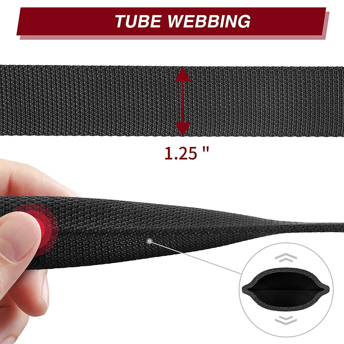Adjustable Rifle Sling 2 Points with Quick-Loop Webbing 1.25 inch Black