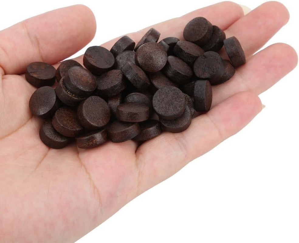 13mm Cowhide Billiard Cue Tips - 50 Pack Brown-Red Replacement Tips