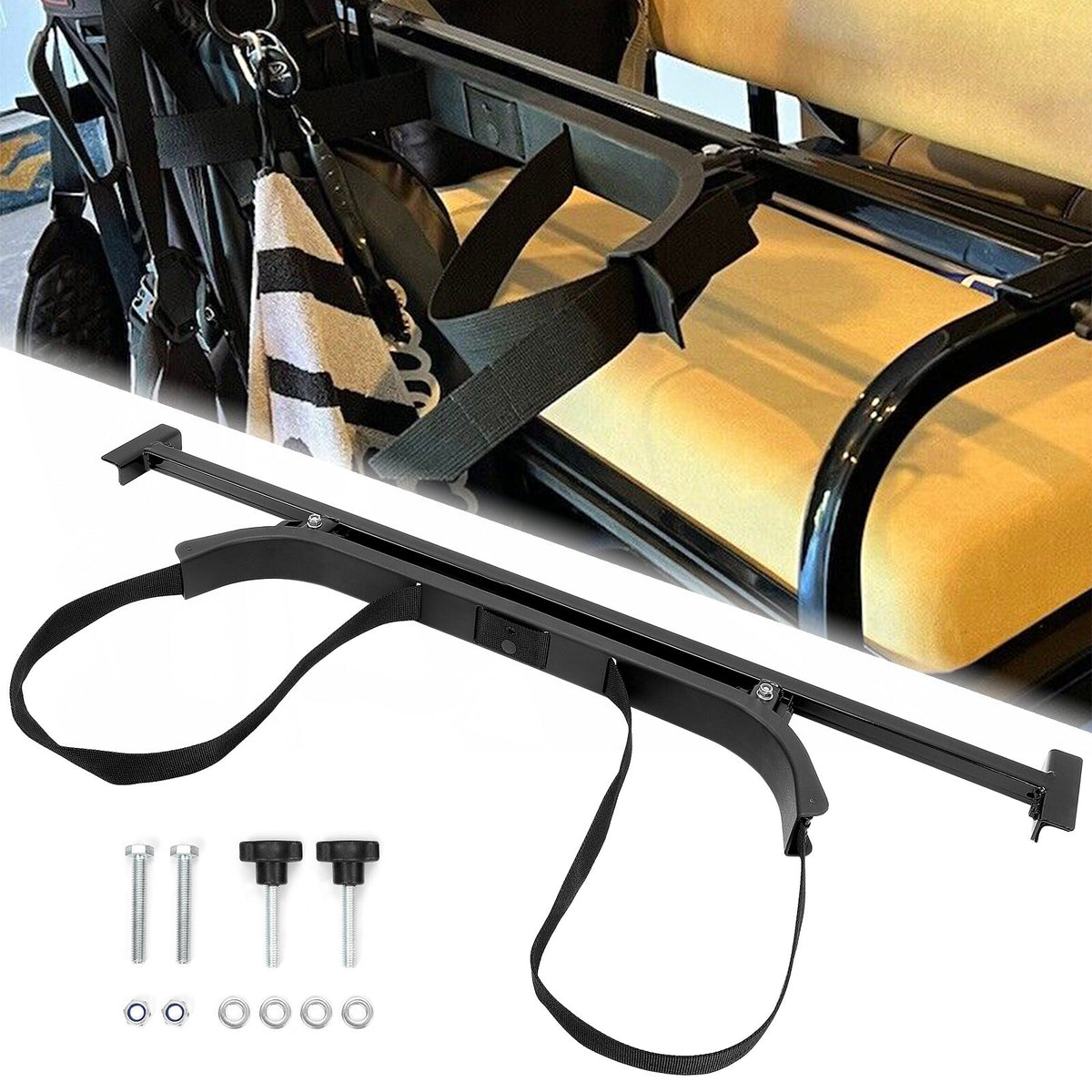 Universal Golf Cart Bag Holder Bracket Attachment for EZGO Club Car Yamaha Rear Seat