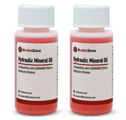 Mineral Oil Brake Fluid Bottles for Shimano Tektro Hydraulic Bike Disc Brakes - 2x 100ml