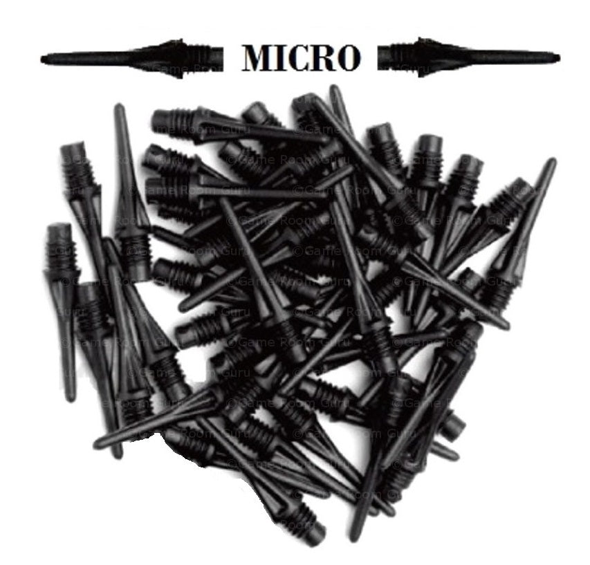 100 Harrows 19mm Plastic Micro Soft Tip Dart Points – Black
