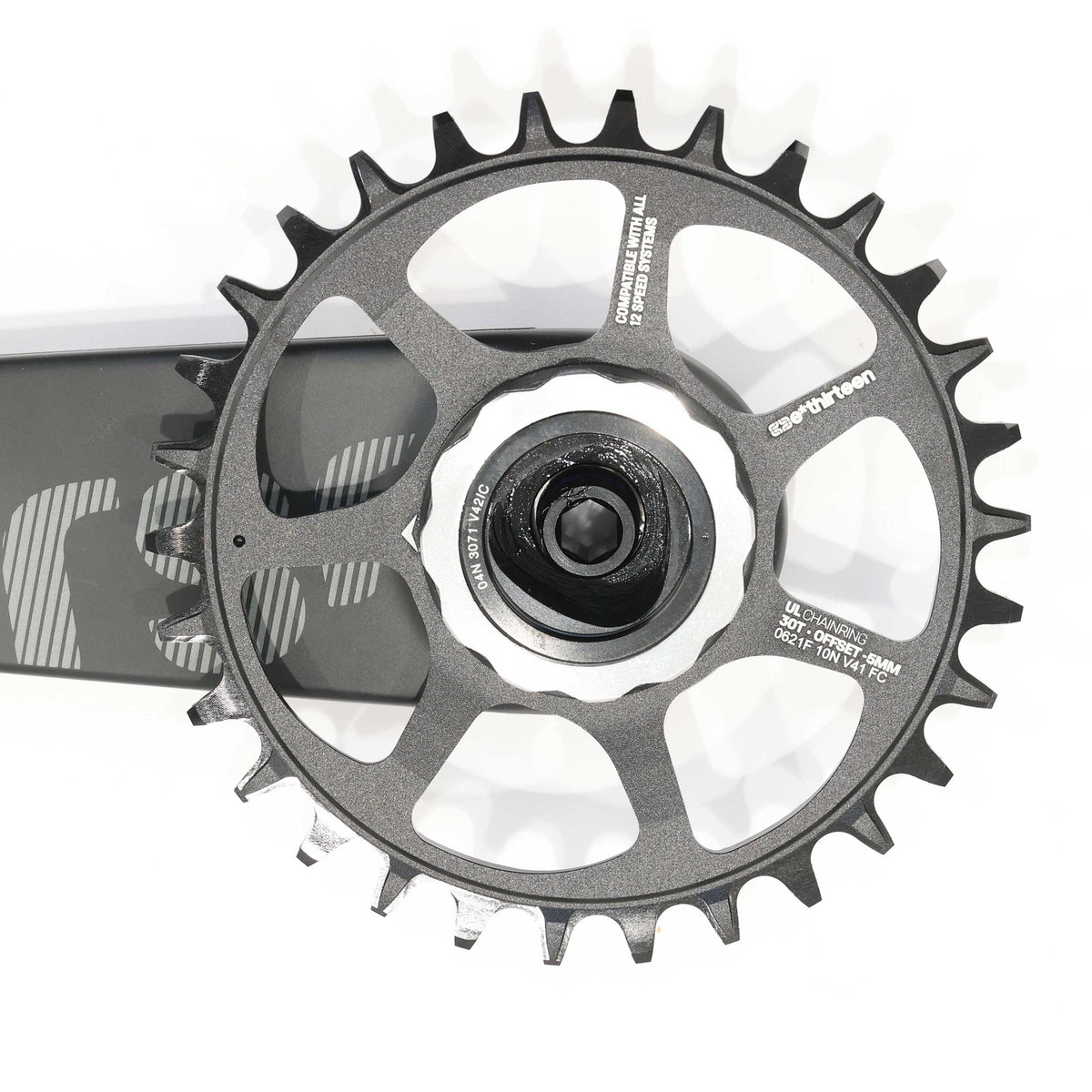 e*thirteen TRS Race Carbon MTB Crankset 175mm 30T Boost Gen 4 Black