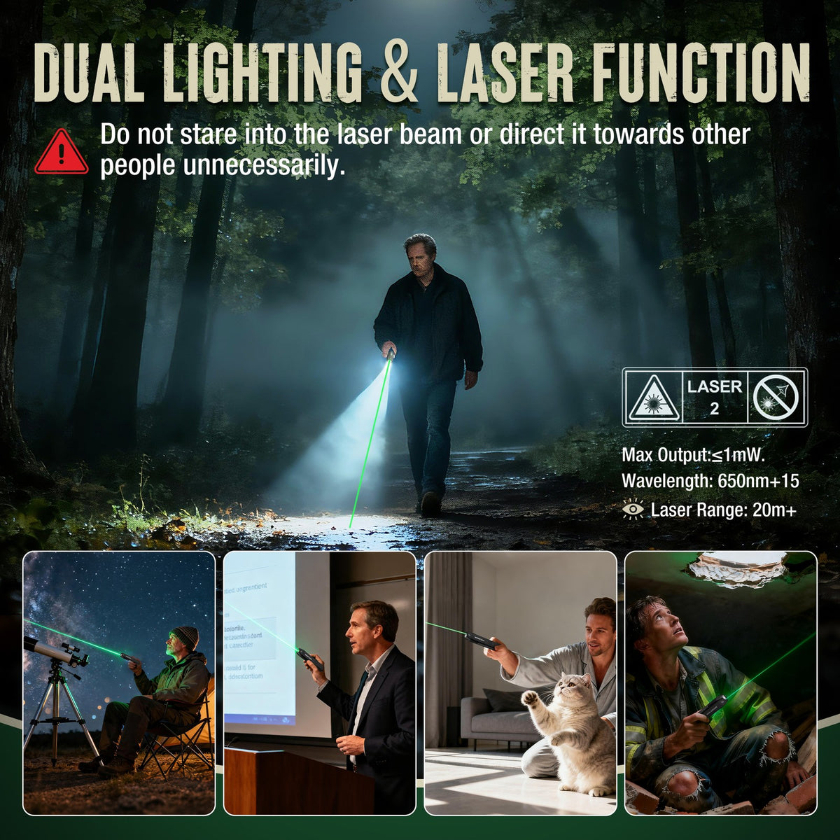 Rechargeable LED Flat Flashlight 1200LM with Magnetic Base & Red Light
