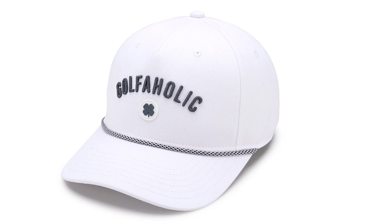 Black Clover Live Lucky Golfaholic Snapback Golf Hat - White