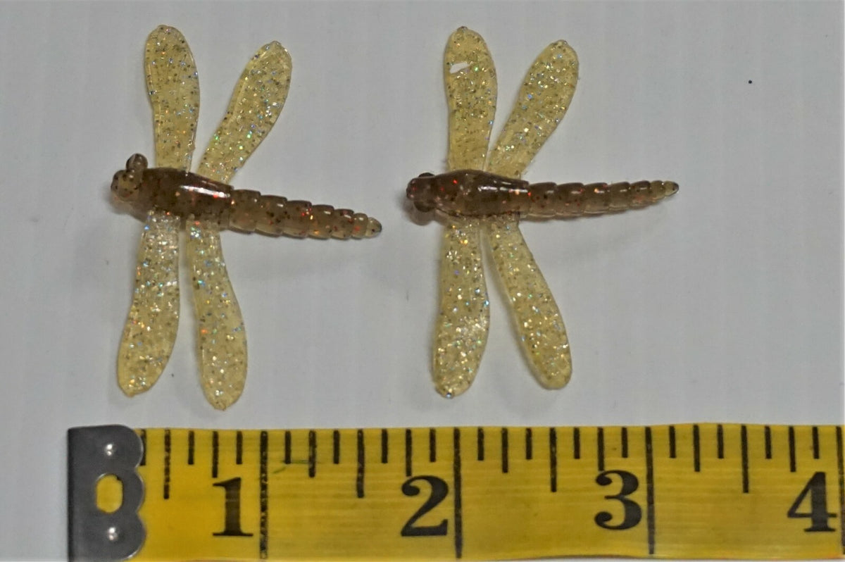 50 Pcs 2-Inch Dragonfly Soft Plastic Fishing Lures Multiple Colors