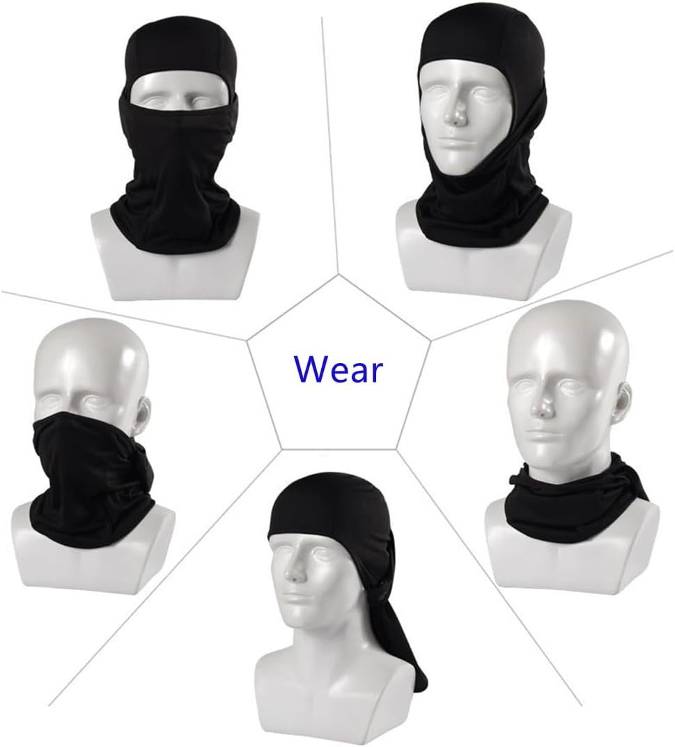 4-Pack Breathable UV Face Masks with Hood for Outdoor Activities