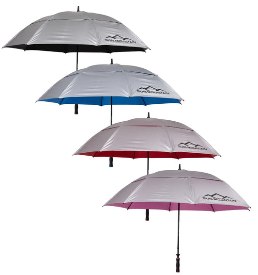 Golf Umbrella 68-Inch Double Canopy Windproof Sun Mountain Silver Series