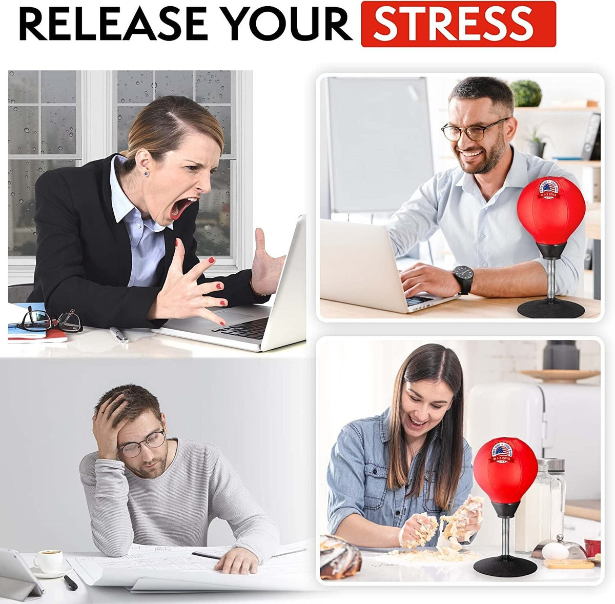 Mini Desktop Punching Bag Stress Relief Toy - Office Gift