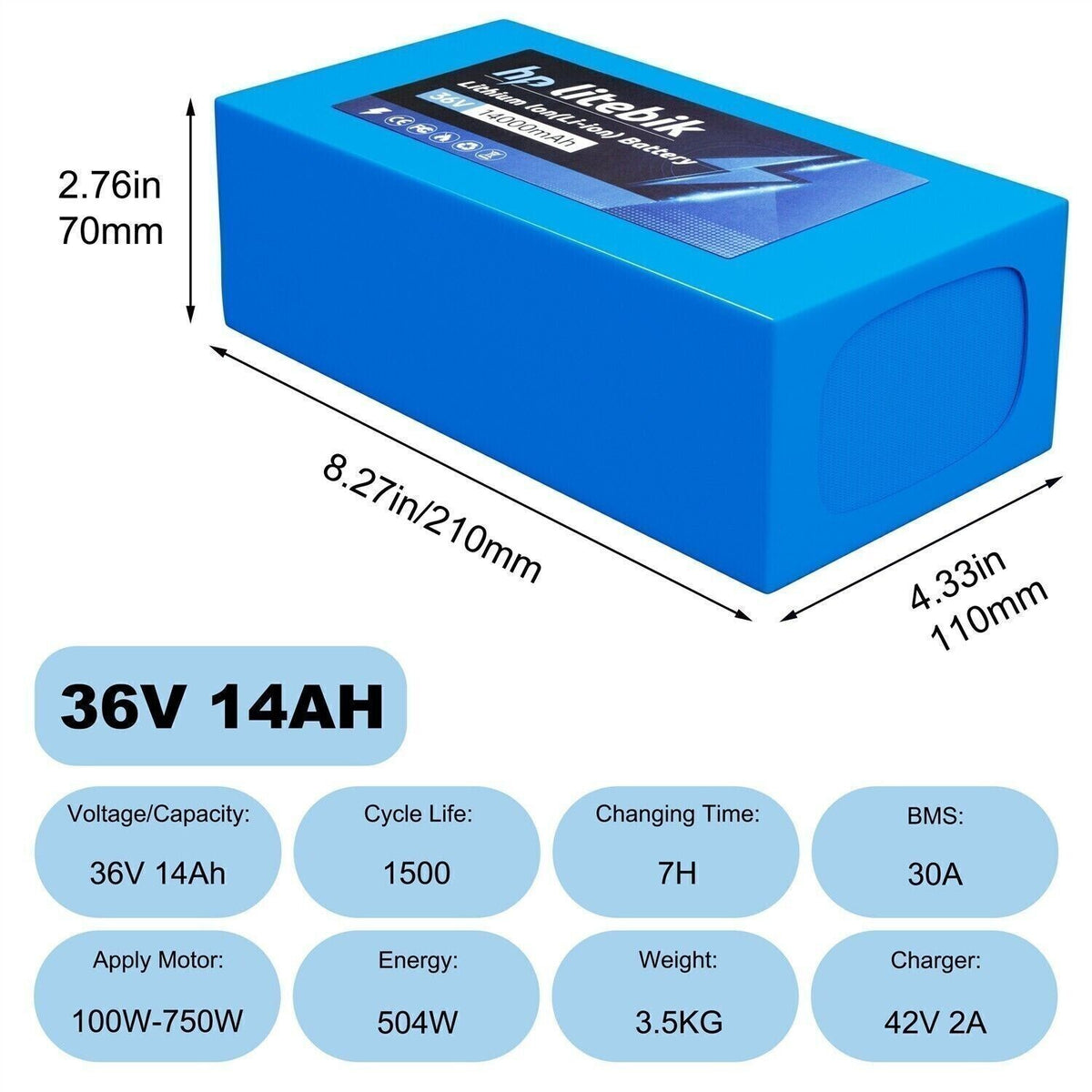 Electric Bike Battery 36V-72V for E-Scooter & Bicycle UL 2271 Certified