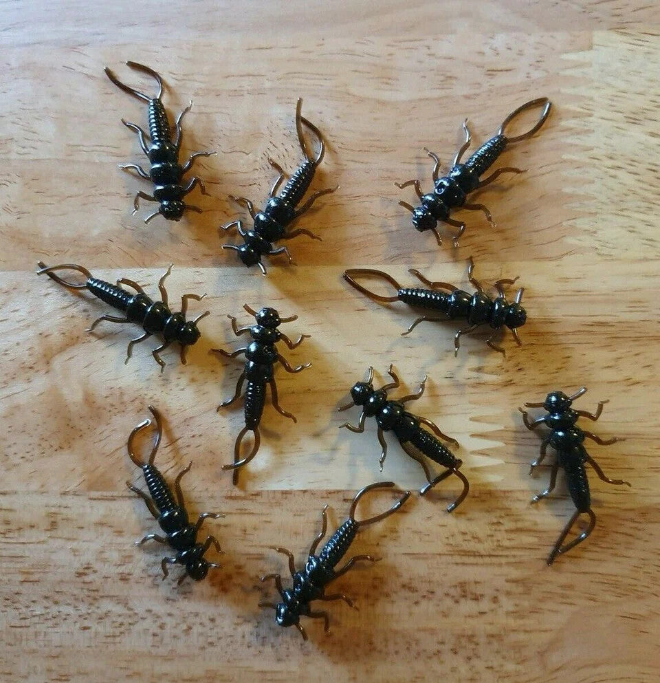 40 Pack of Stonefly Nymphs for Trout & Panfish Fishing - Multiple Colors