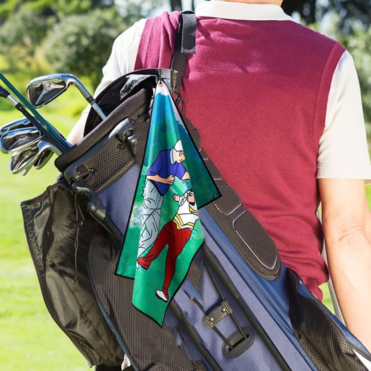 Funny Golf Towel with Clip - Printed Microfiber Golf Accessories for Men