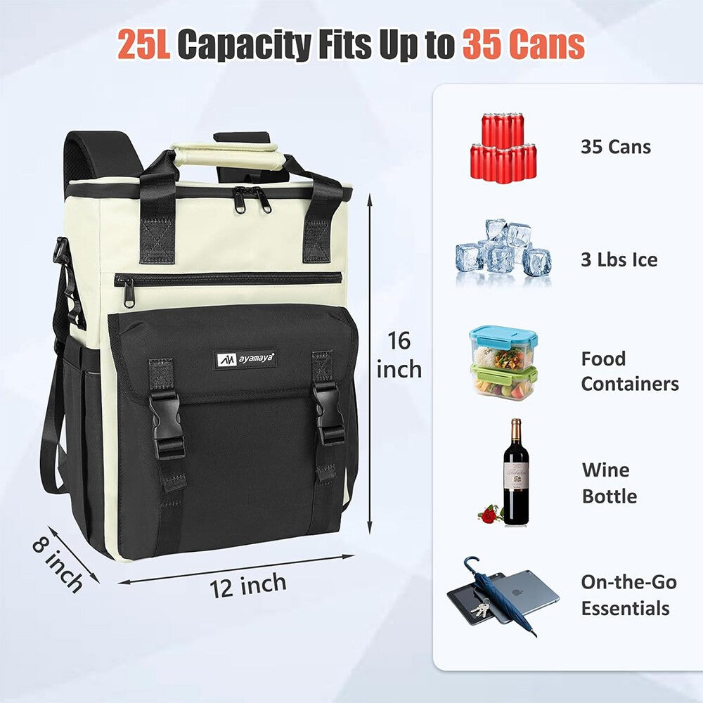 Insulated Leakproof Waterproof Cooler Backpack for Food and Drinks - Large Capacity