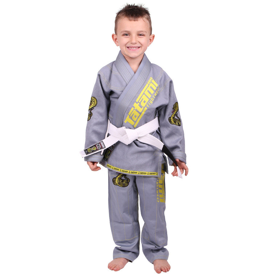 Kids Animal BJJ Gi - Gray, Fun and Durable Cotton Martial Arts Uniform