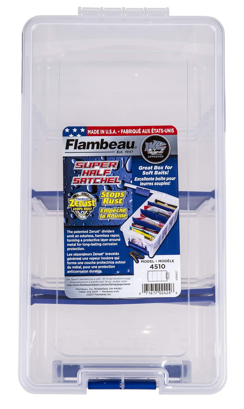 Clear Soft Bait Organizer Box with Adjustable Dividers - Rust-Resistant Fishing Tackle Storage