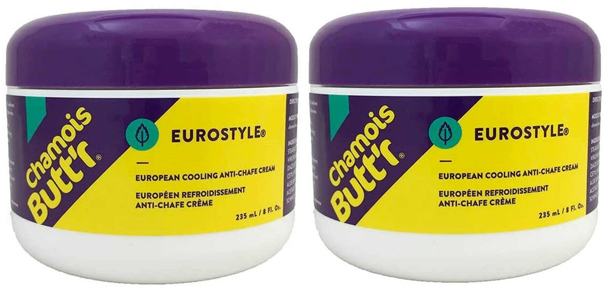Cycling Skin Cream - Eurostyle Chamois Butt'r 2-Pack 8oz Jars for Chamois & Shorts
