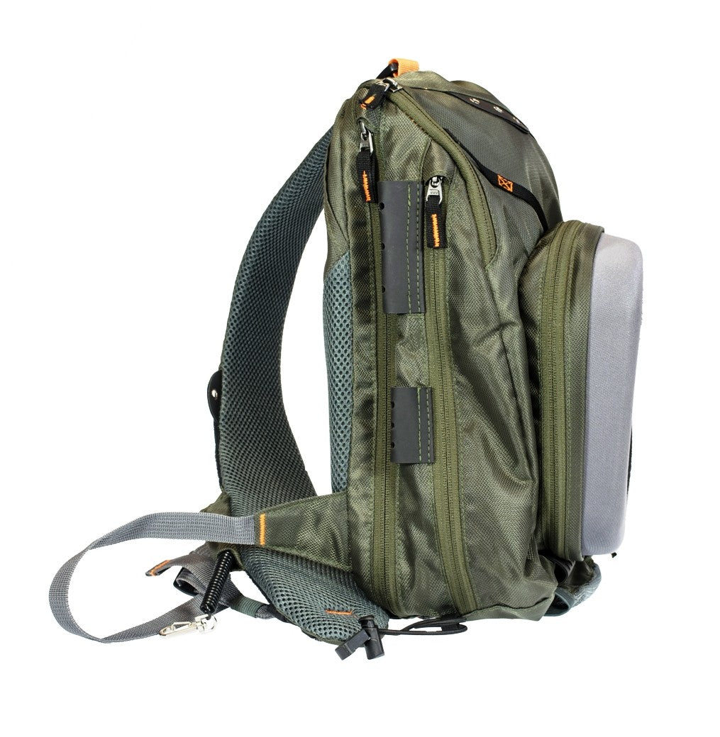 Fly Fishing Sling Pack Backpack with Multiple Pockets & Water-Resist Fabric