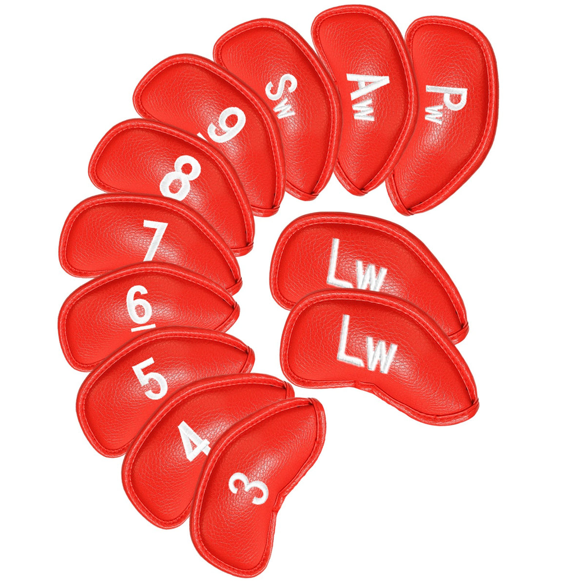 12 Pcs Leather PU Golf Club Head Covers Set - Universal Fit for Irons