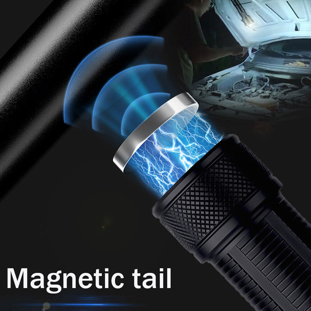 Rechargeable 1,000,000 Lumens LED Tactical Flashlight with COB Side Light and Long Range Beam