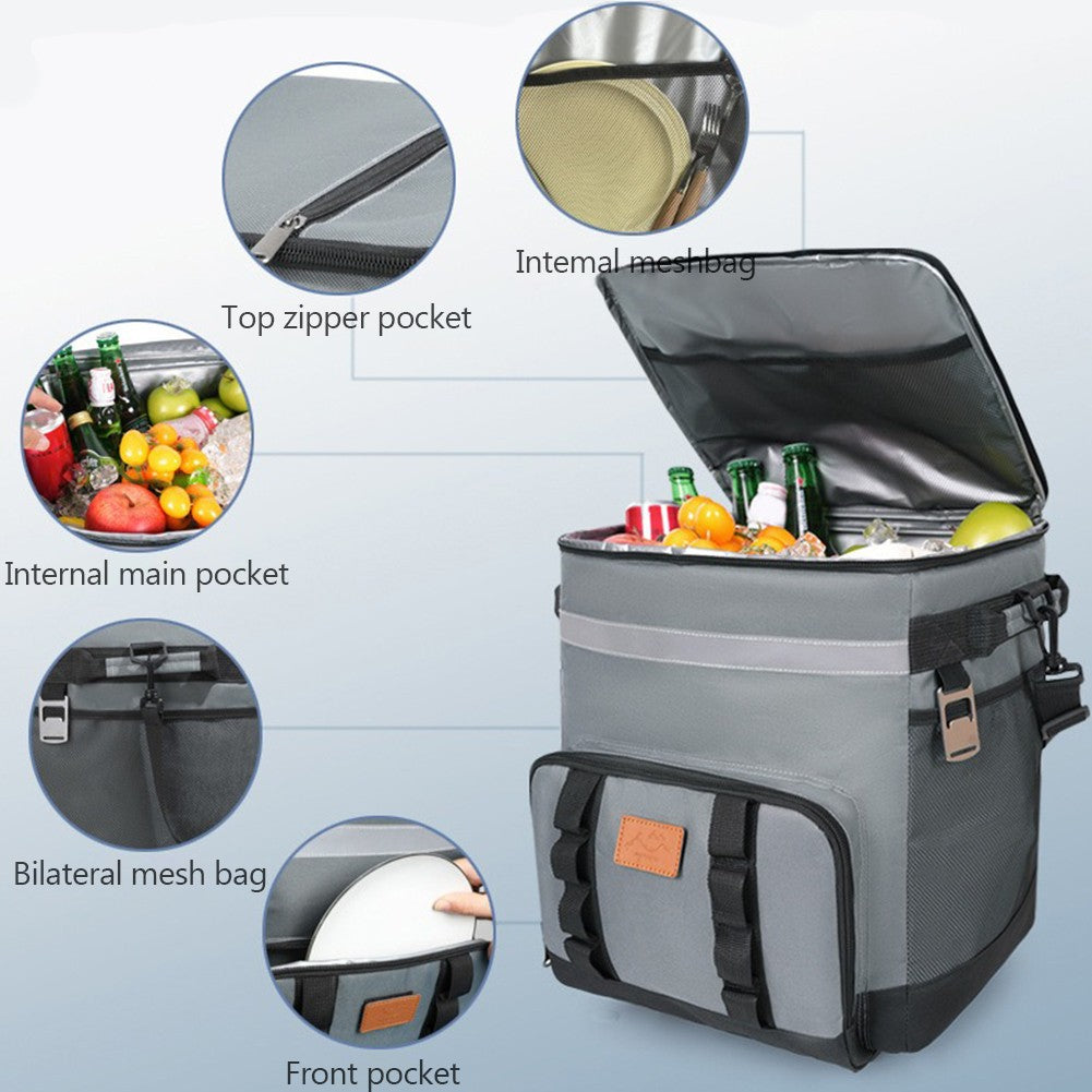 Large Portable Wheeled Cooler Bag with Detachable Trolley - Insulated Food Carrier