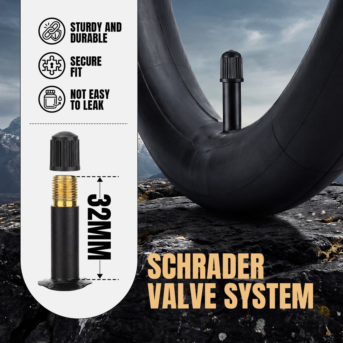 4 Pack 20 Inch Bicycle Tube with Schrader Valve for Mountain Bikes