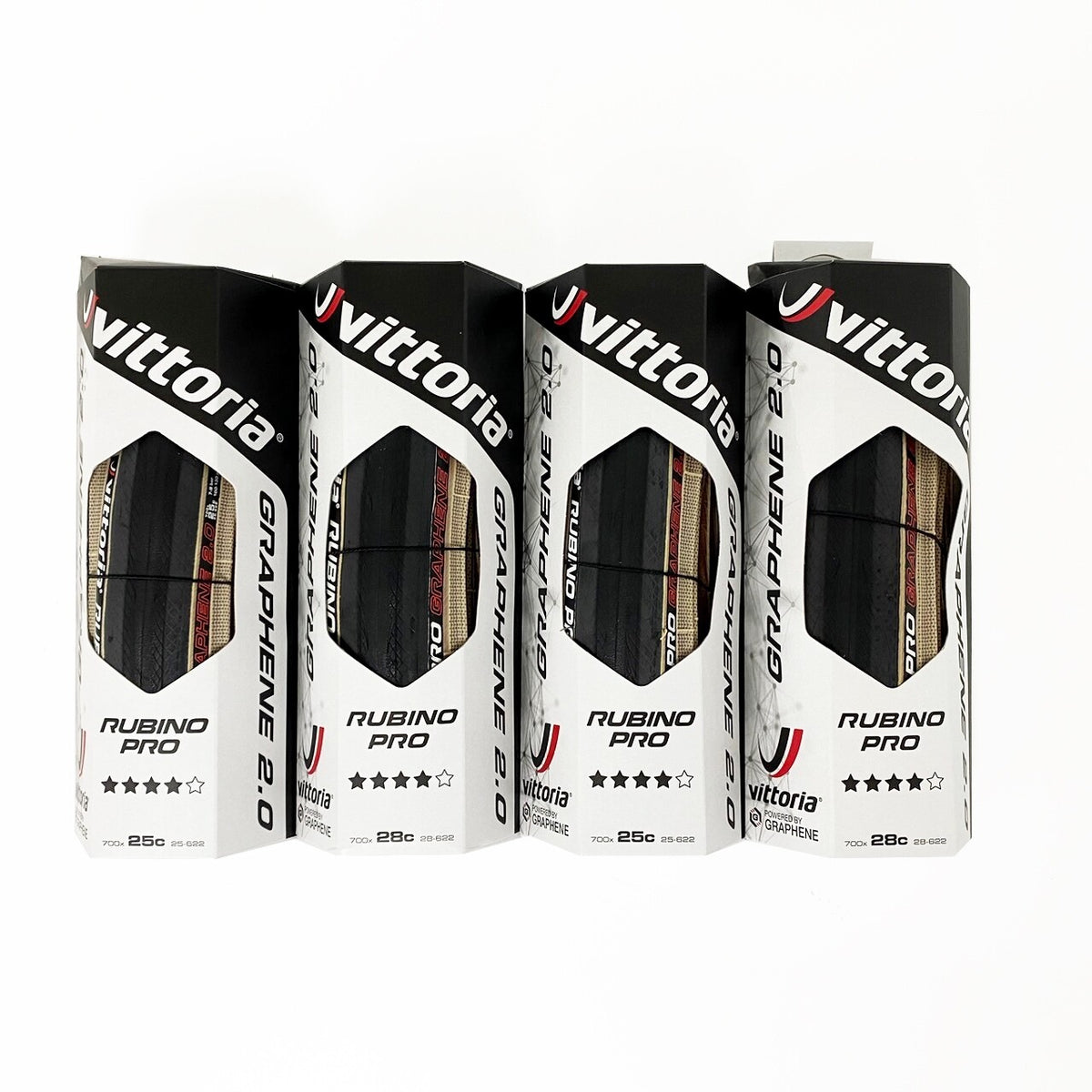 Cycling Road Tire Set - 700x25C & 28C, Black/Tan, Foldable Bead, Long-Lasting