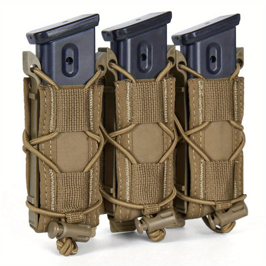 Tactical Triple Magazine Pouch Open-Top Mag Holder for 9mm, 40 Cal, 45 ACP