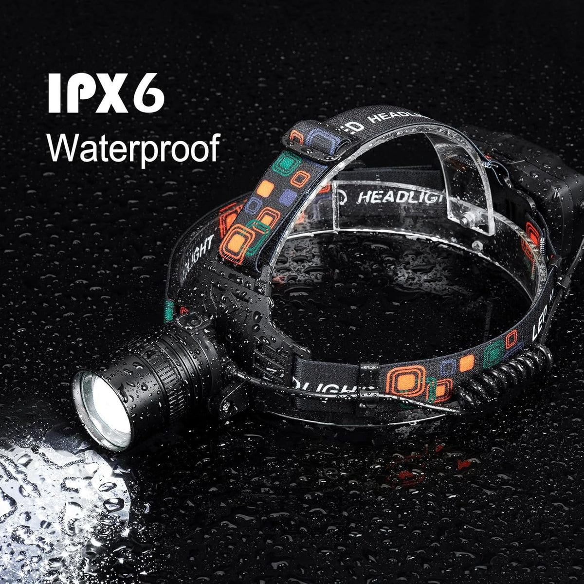 Rechargeable LED Headlamp 2 Pack - 99000 Lumens, Waterproof, 3 Modes, Adjustable Beam