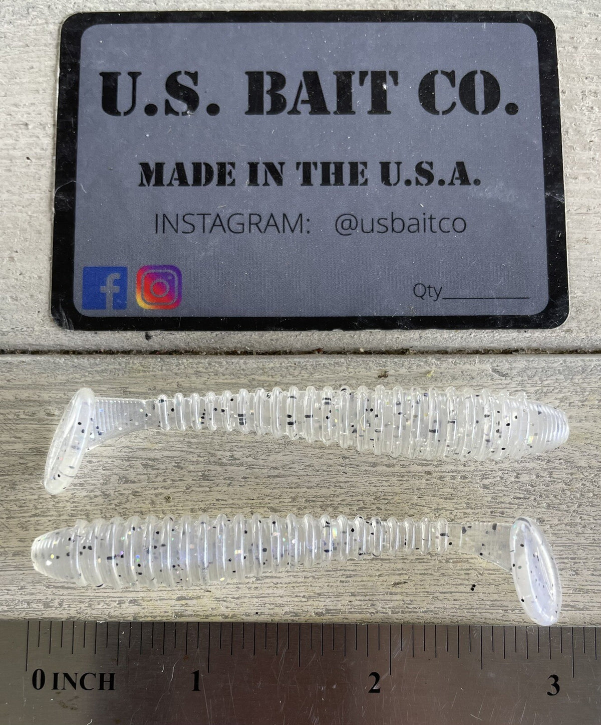 3-Inch Ribbed Soft Plastic Swimbaits Lot of 20 for Bass Crappie Fishing