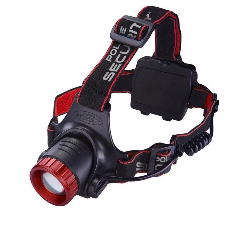 Police Security 1000 Lumen Black LED Headlamp with AA Batteries
