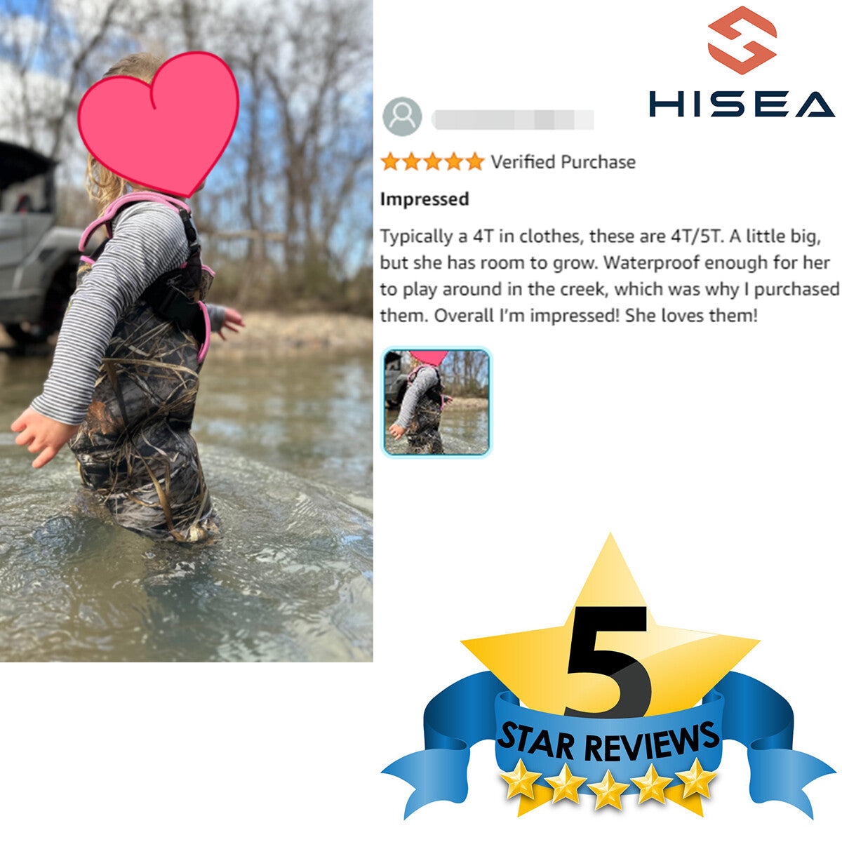 Kids Neoprene Waders with Boot Foot - Waterproof Hunting & Fishing Chest Waders for Toddlers