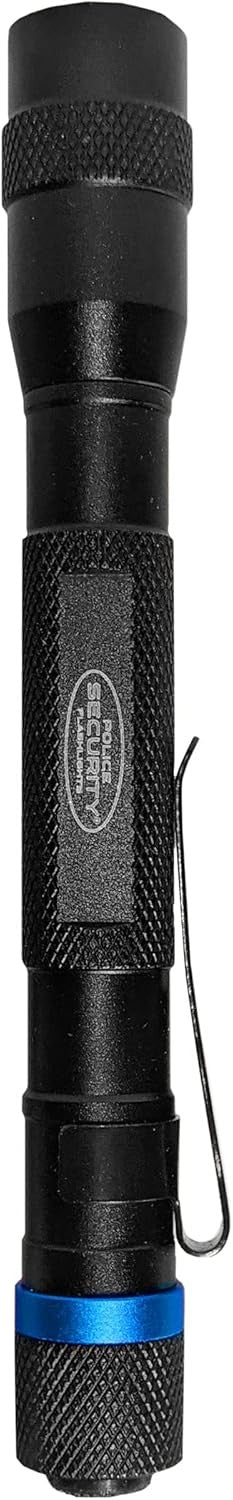 Police Security Bright Compact LED Pen Light - 120 Lumens, Water Resistant, Black