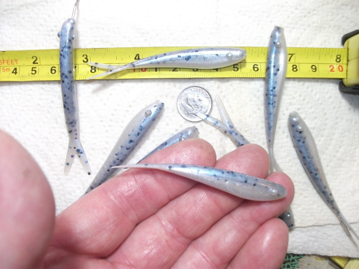 Artificial Soft Plastic Minnows for Bass and Walleye Fishing - 3" Monkey Shiner