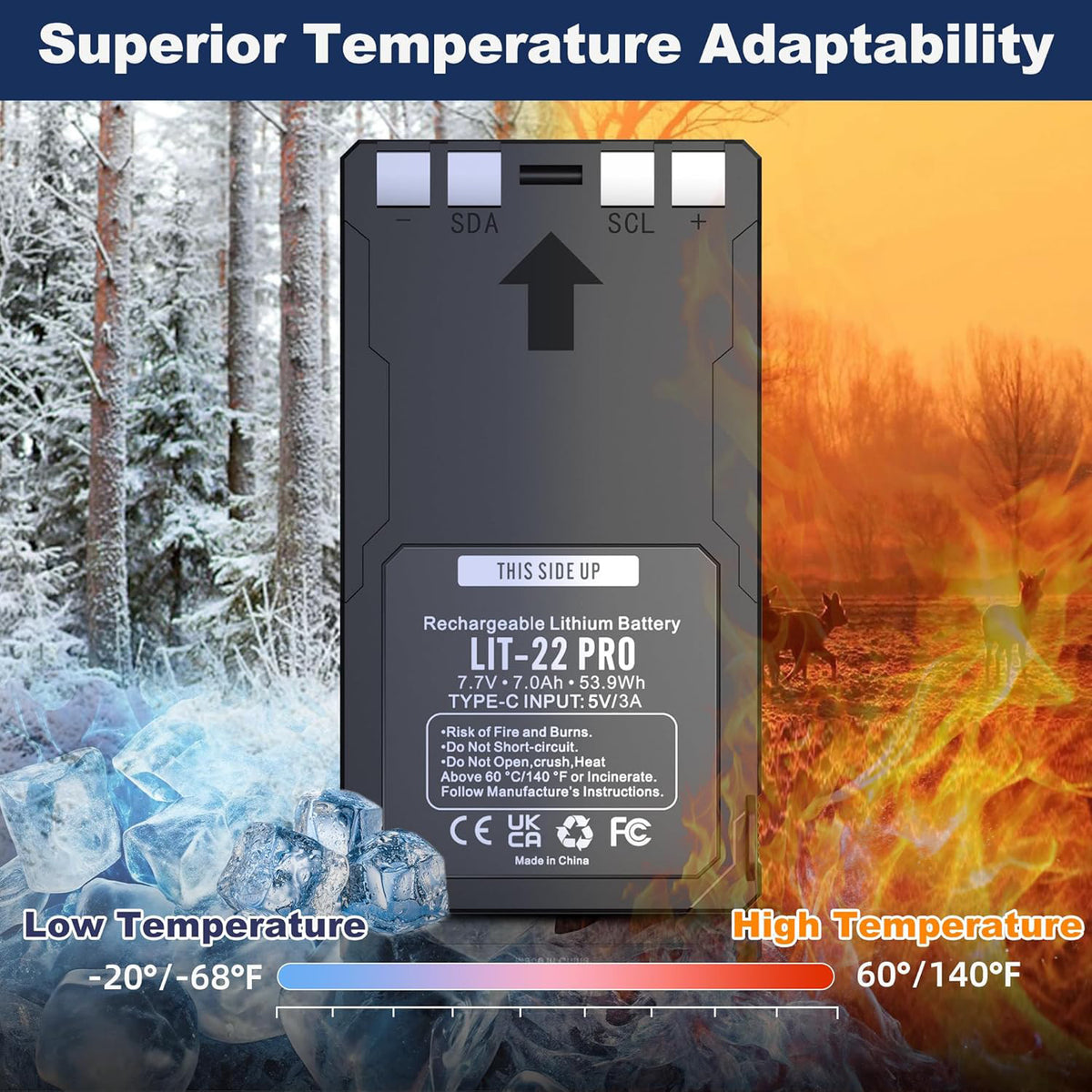2 Pack Rechargeable 7000mAh Lithium Battery for SPYPOINT Trail Cameras