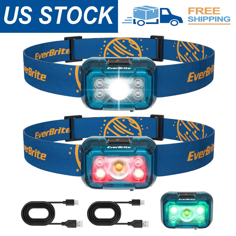 Rechargeable LED Headlamp with 5 Modes, 120° Adjustable Light, USB-C