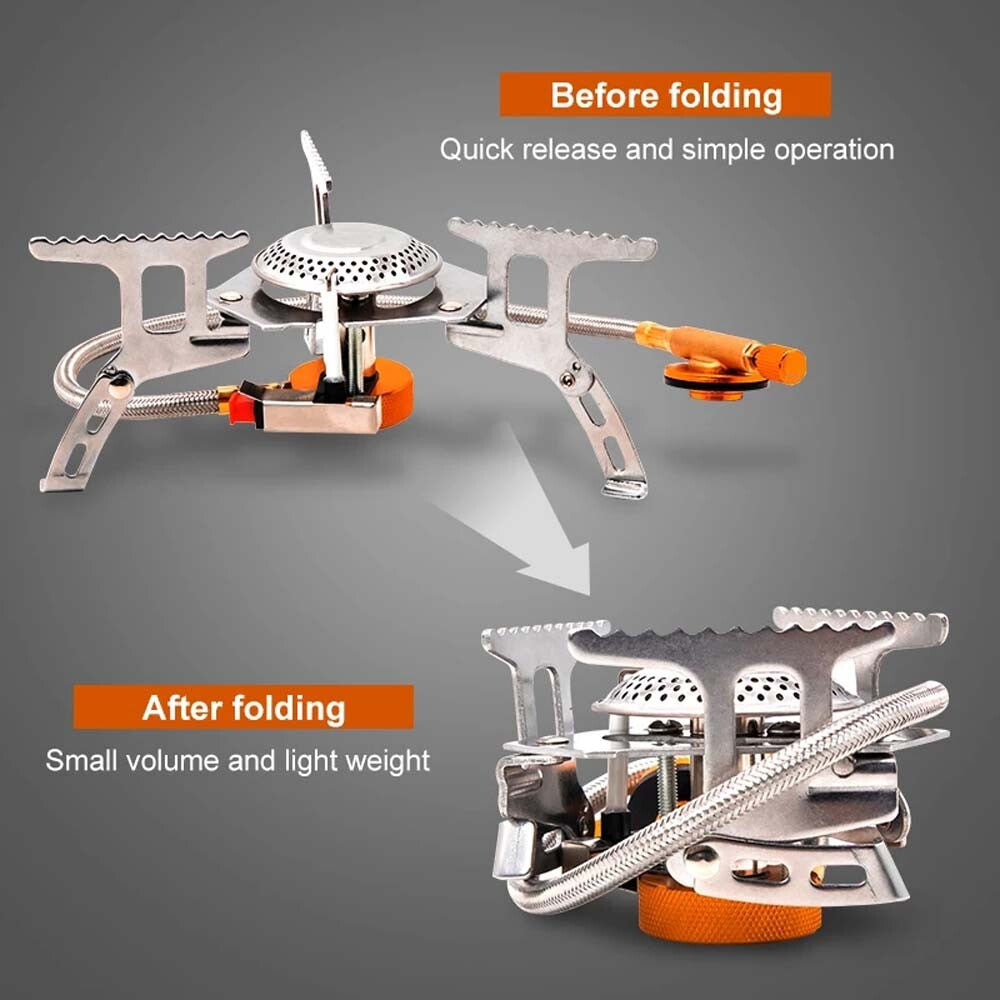 3900W Portable Camping Gas Stove with Piezo Ignition & Carry Case