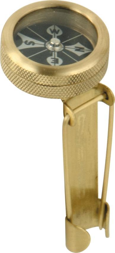 Brass Pin-On Compass 1 1/8 Inch Hiking Camping Outdoor Navigation