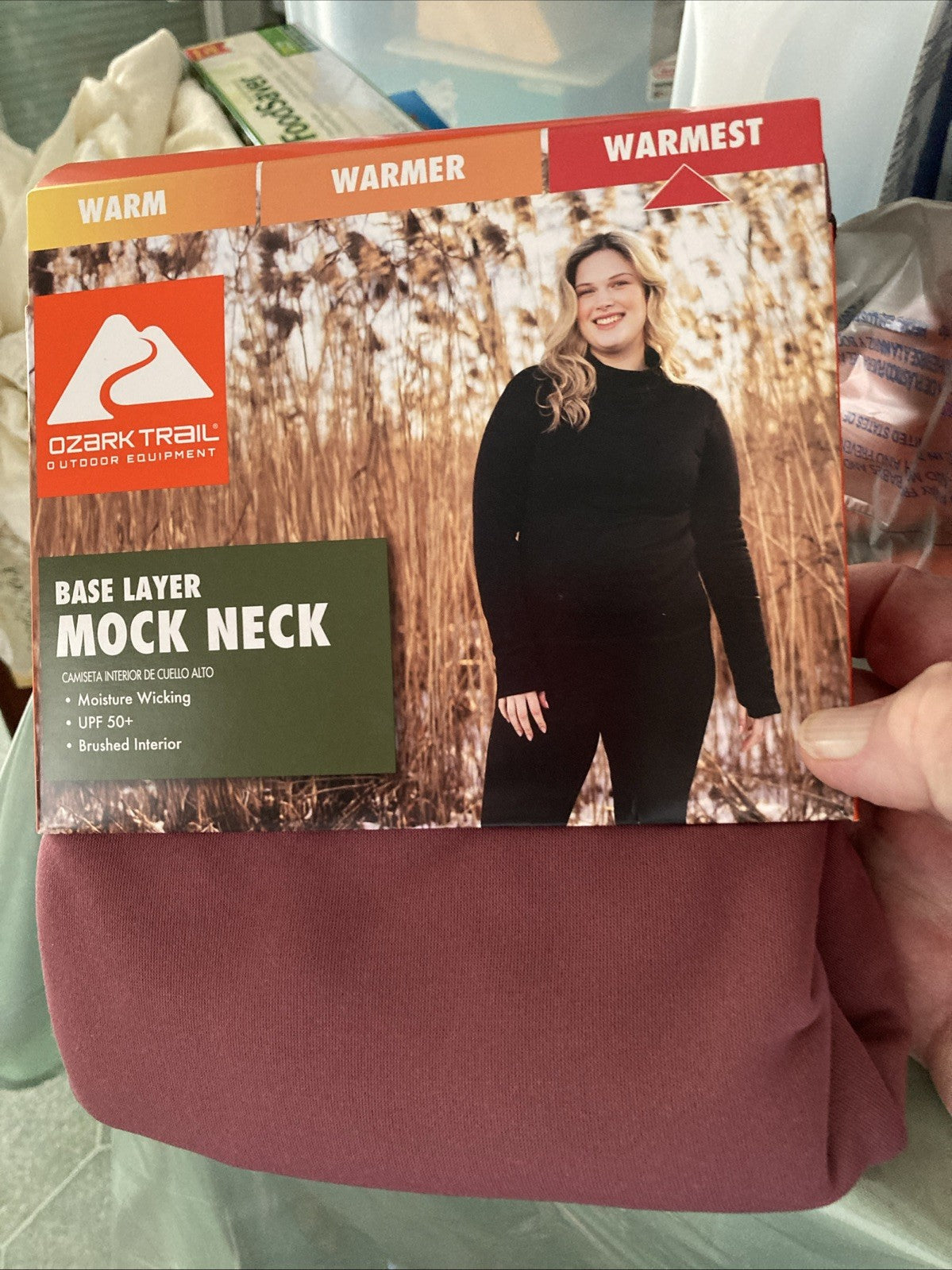 Size L Mock Neck Shirt for Women Base Layer Thermal Top - Wild Ginger