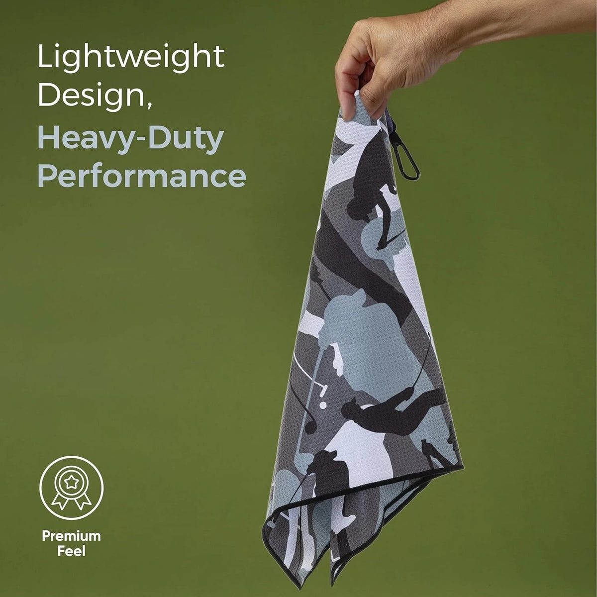 Golf Towel with Clip - Microfiber 34x20 Inch Camouflage Golf Towels