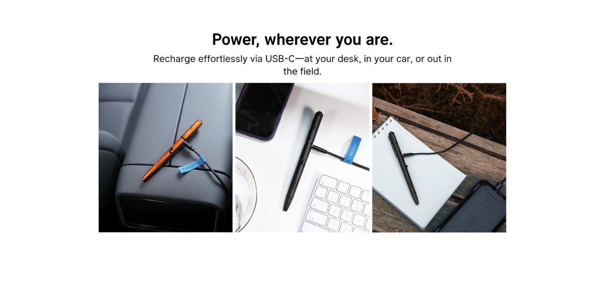 EDC Pen with Laser Pointer and Illumination - Rechargeable Multi-Tool