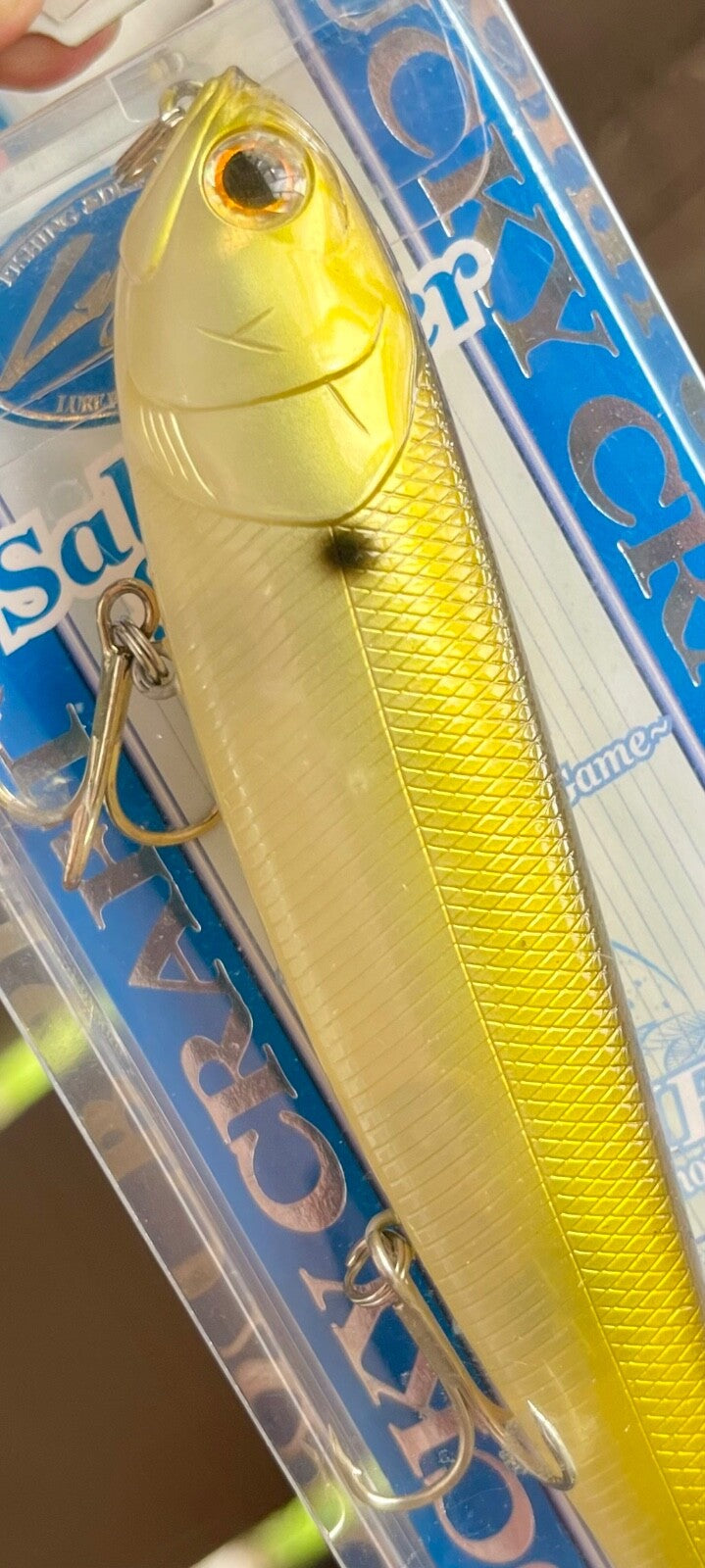 Inshore Saltwater Fishing Lure - Topwater Walking Bait, Golden Shiner 5"