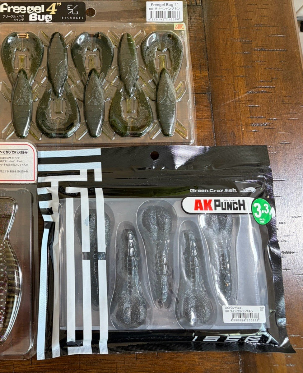 JDM Craw & Creature Baits Set for Freshwater Fishing - Issei & Eisvogel