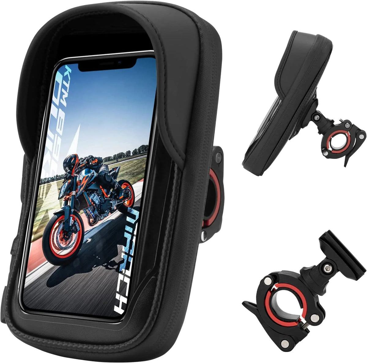 Waterproof Bike Phone Mount Handlebar Holder for Motorcycle & Bicycle