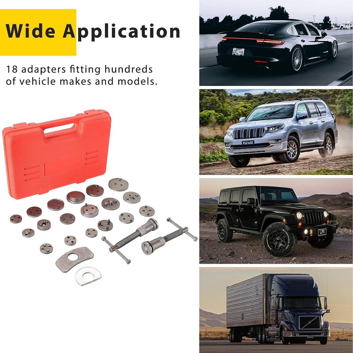 Heavy Duty Disc Brake Caliper Tool Kit for Piston Compression & Rewind